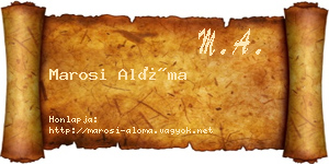 Marosi Alóma névjegykártya